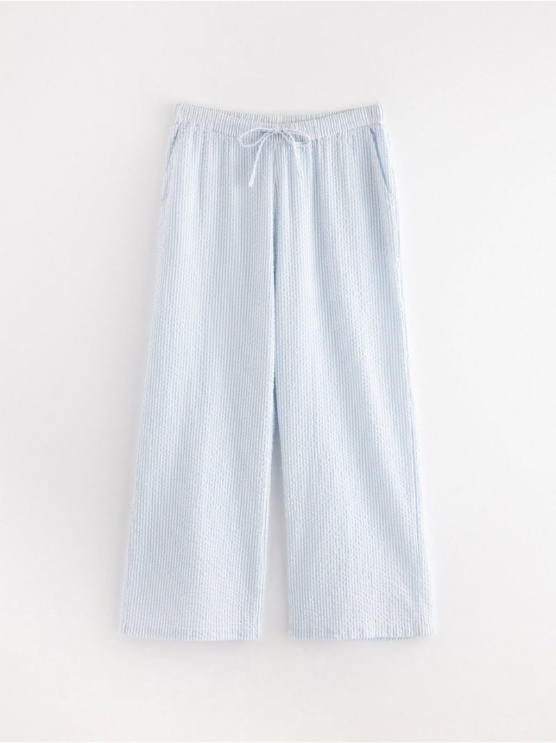 Pyjama trousers in seersucker - 8579929-7859