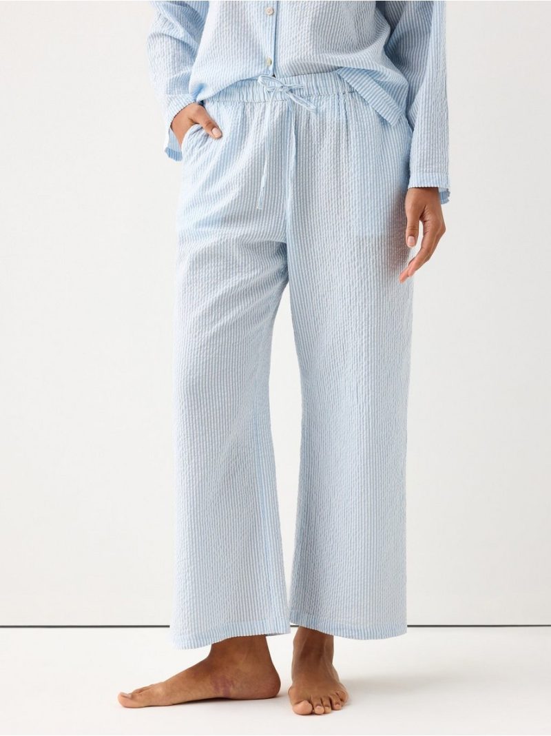 Pyjama trousers in seersucker - 8579929-7859