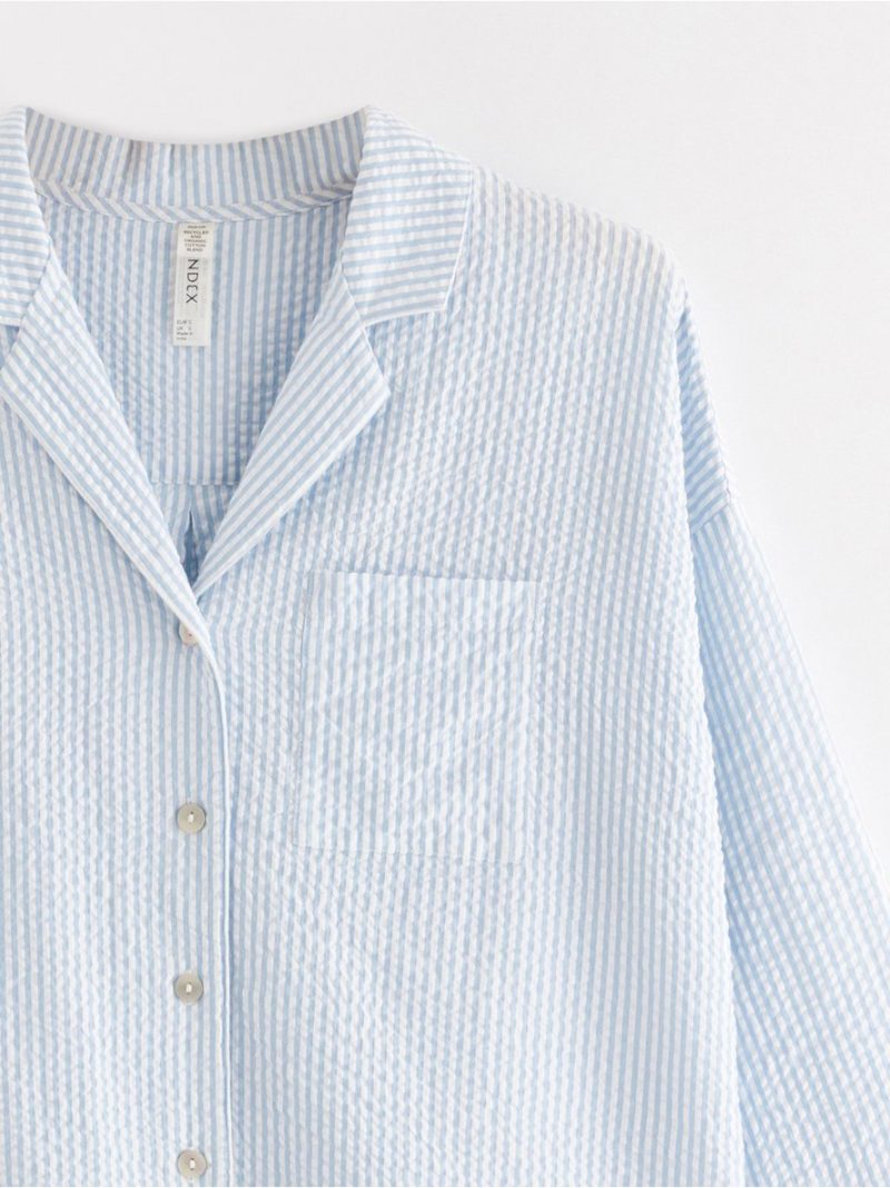 Pyjama shirt in seersucker - 8673001-7859