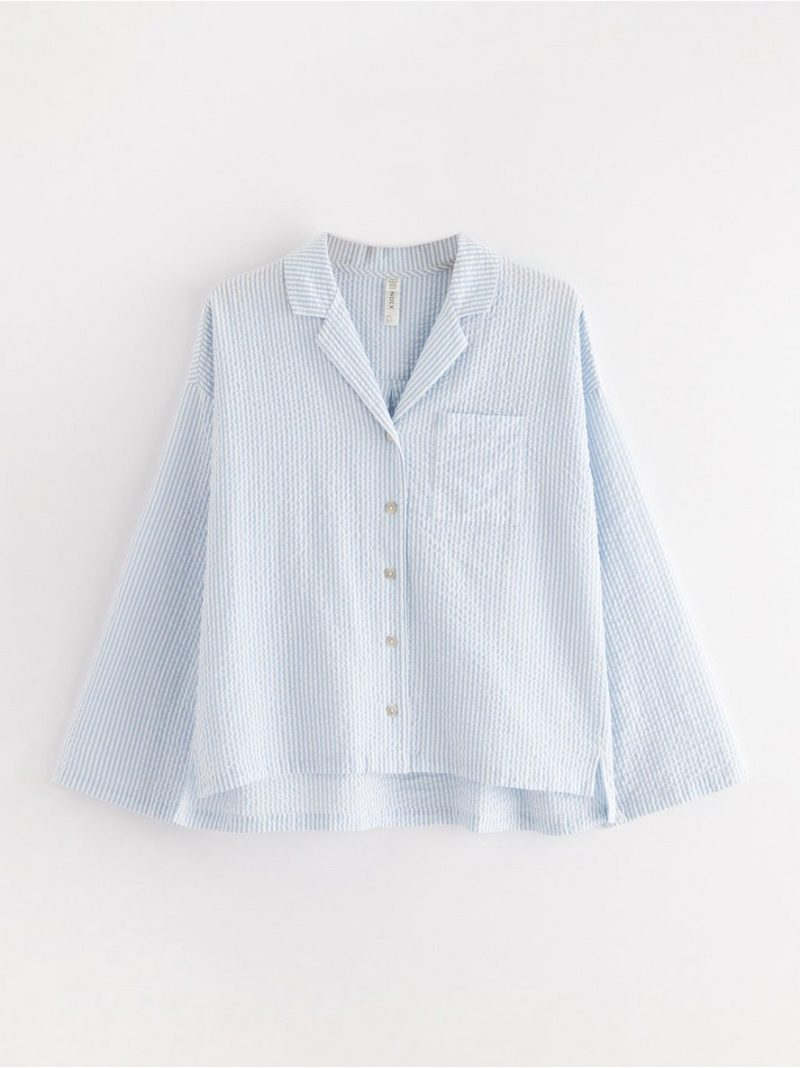 Pyjama shirt in seersucker - 8673001-7859