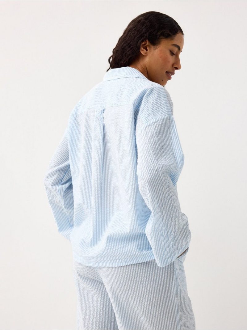 Pyjama shirt in seersucker - 8673001-7859