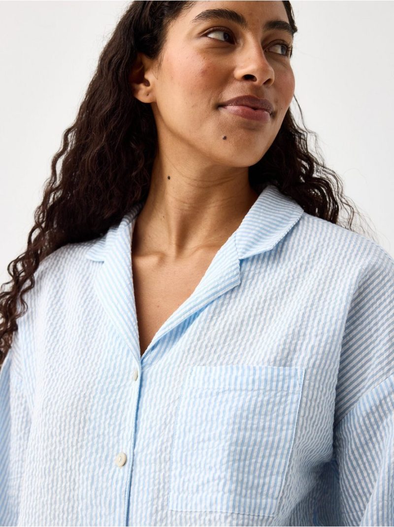 Pyjama shirt in seersucker - 8673001-7859