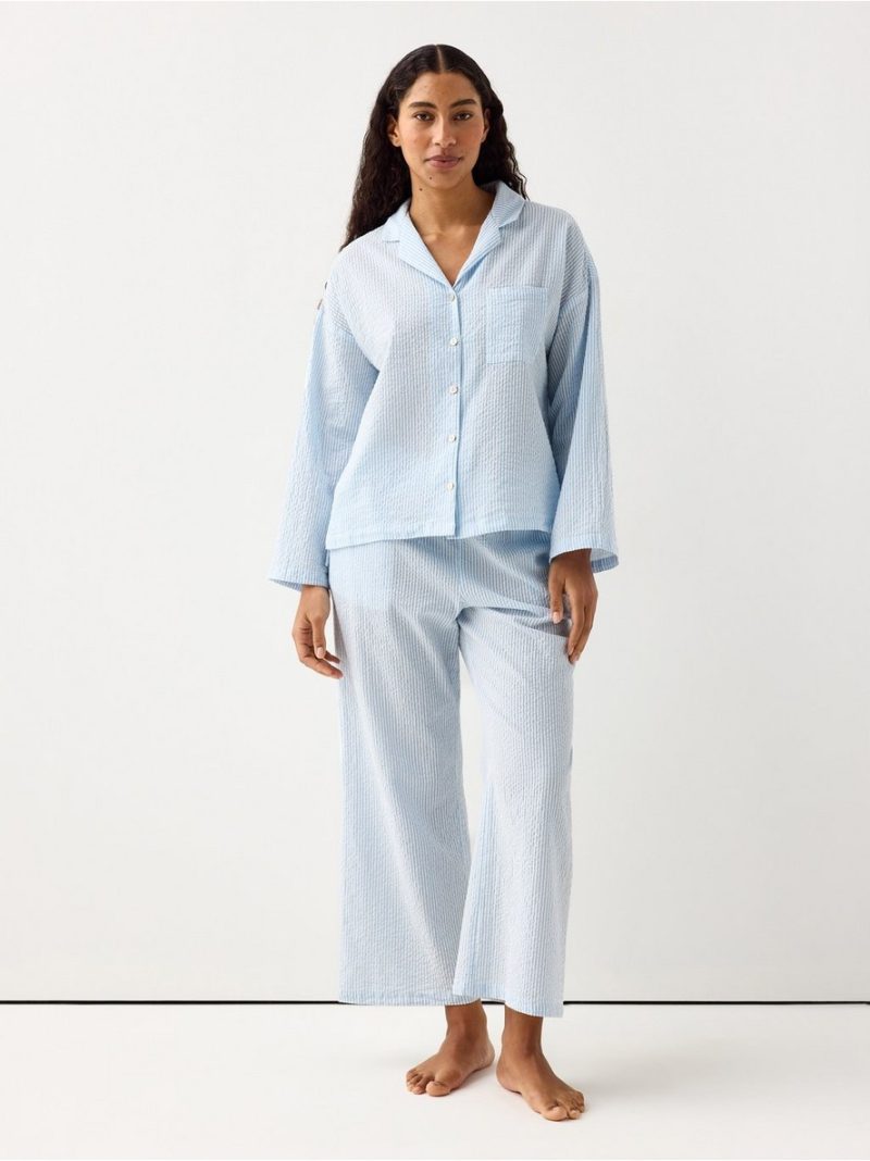 Pyjama shirt in seersucker - 8673001-7859