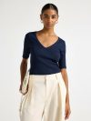 Majica - Ribbed short-sleeved top