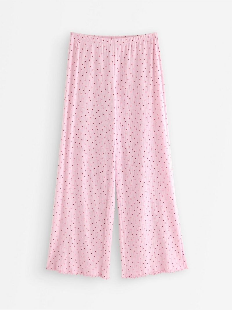 Wide pyjama trousers in pointelle - 3005563-3643