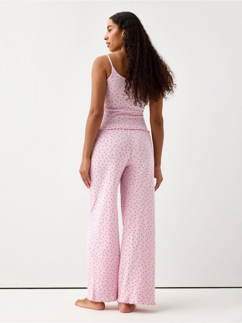 Wide pyjama trousers in pointelle - 3005563-3643