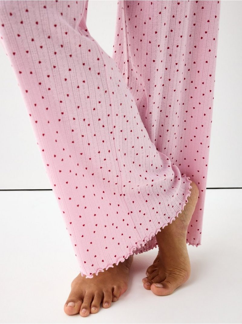 Wide pyjama trousers in pointelle - 3005563-3643