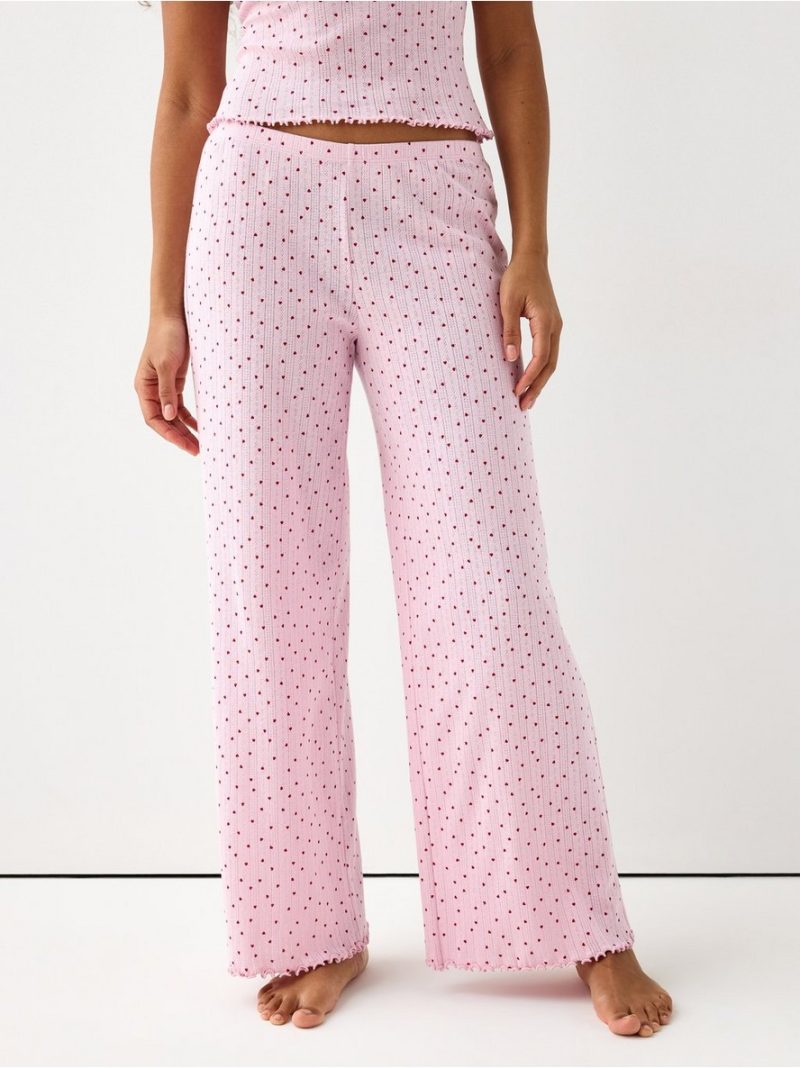 Wide pyjama trousers in pointelle - 3005563-3643