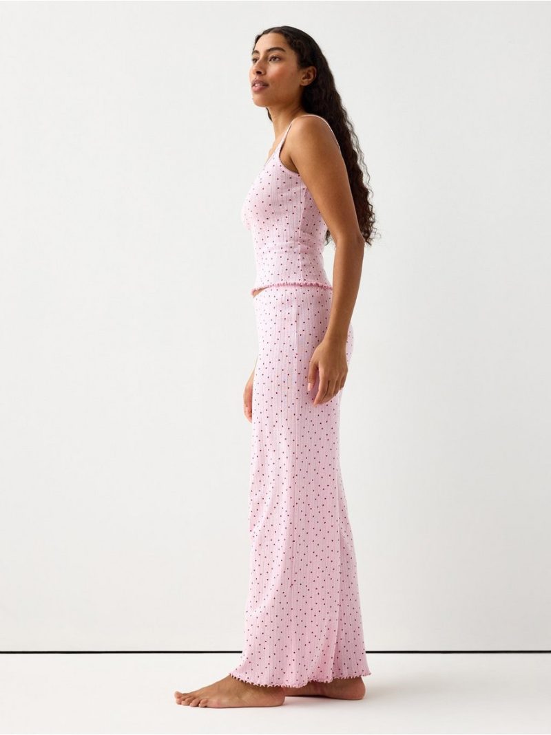 Wide pyjama trousers in pointelle - 3005563-3643