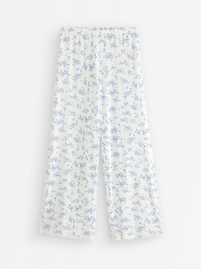 Wide pyjama trousers in pointelle - 3005563-9573
