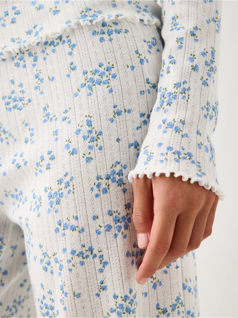 Wide pyjama trousers in pointelle - 3005563-9573