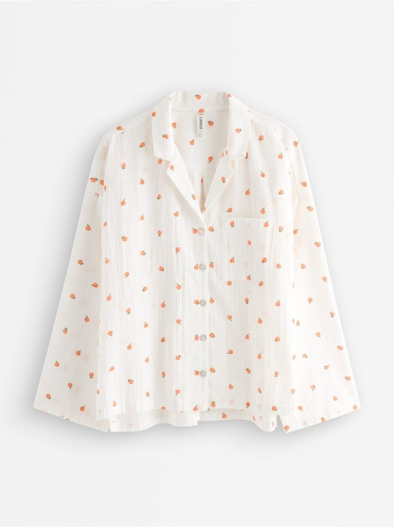 Pyjama shirt in seersucker - 3008916-7618