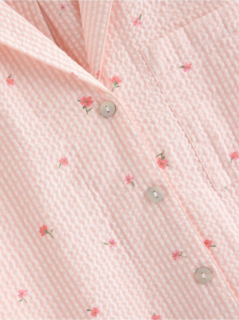 Pyjama shirt in seersucker - 3008916-7937