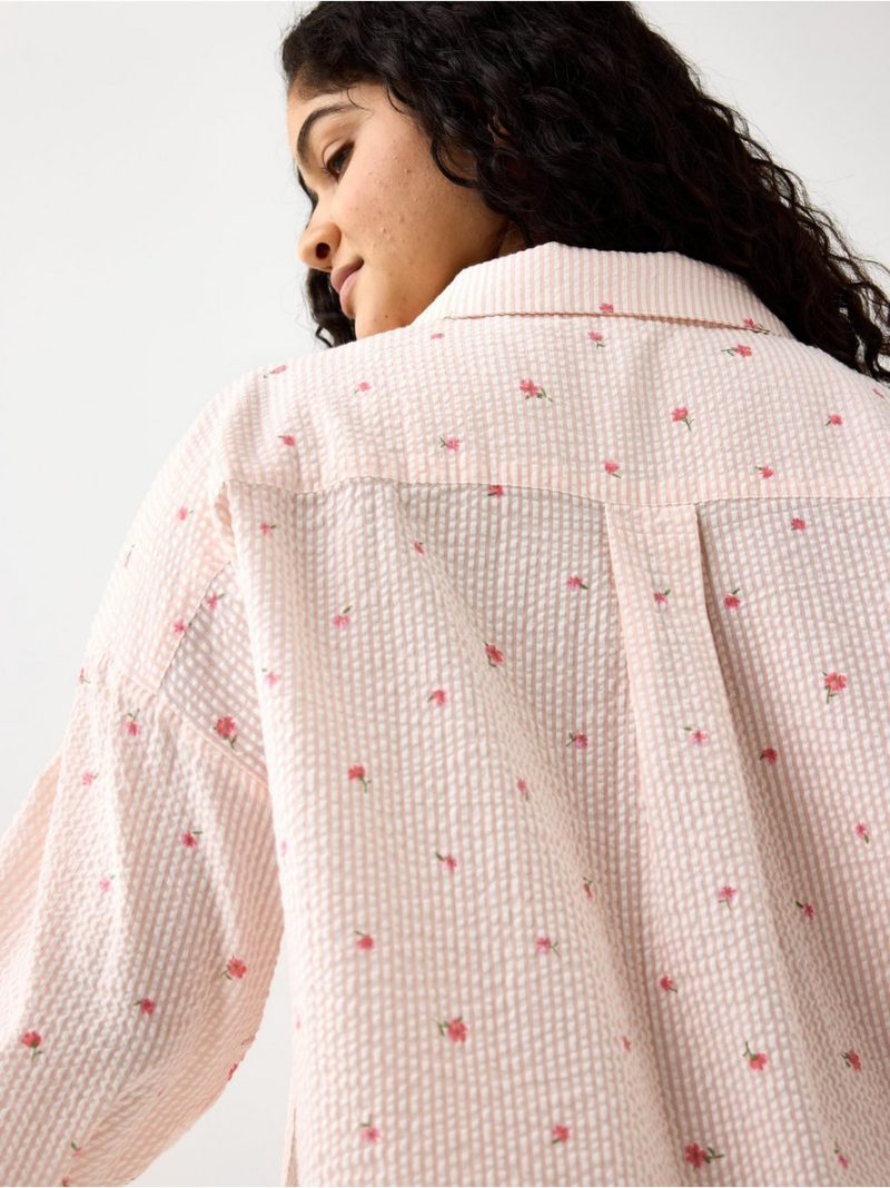 Pyjama shirt in seersucker - 3008916-7937
