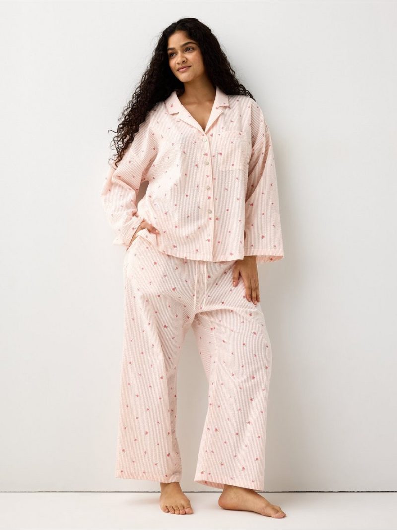 Pyjama shirt in seersucker - 3008916-7937