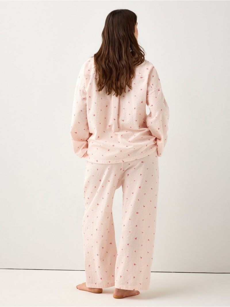 Pyjama trousers in seersucker - 3008917-7937