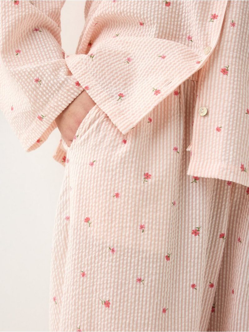 Pyjama trousers in seersucker - 3008917-7937