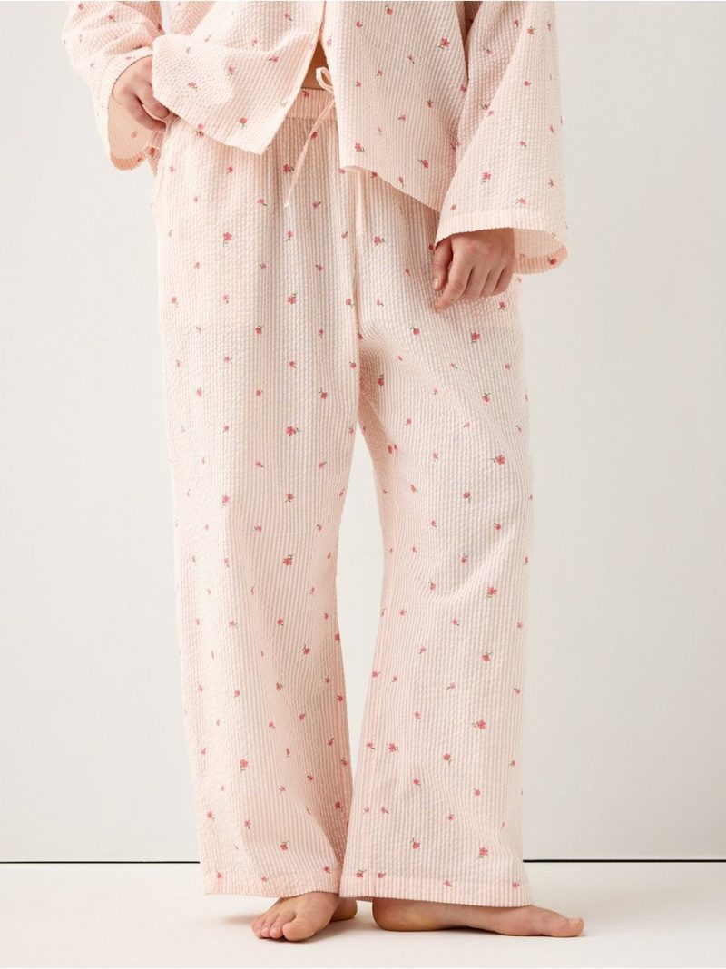 Pyjama trousers in seersucker - 3008917-7937