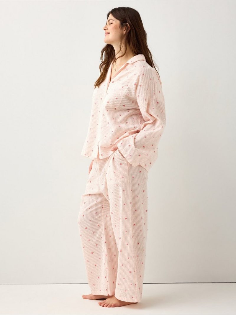 Pyjama trousers in seersucker - 3008917-7937