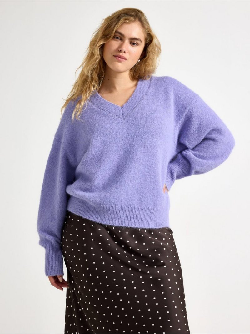 Knitted v-neck jumper - 3009513-4790