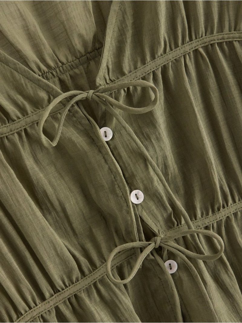 Blouse with tie band - 3010006-6745