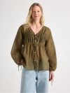 Blouse with tie band - 3010006-6745