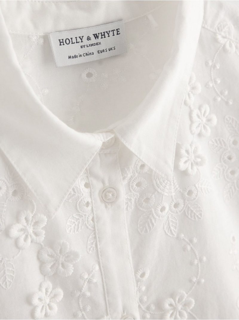 Blouse with broderie anglaise - 3010279-300