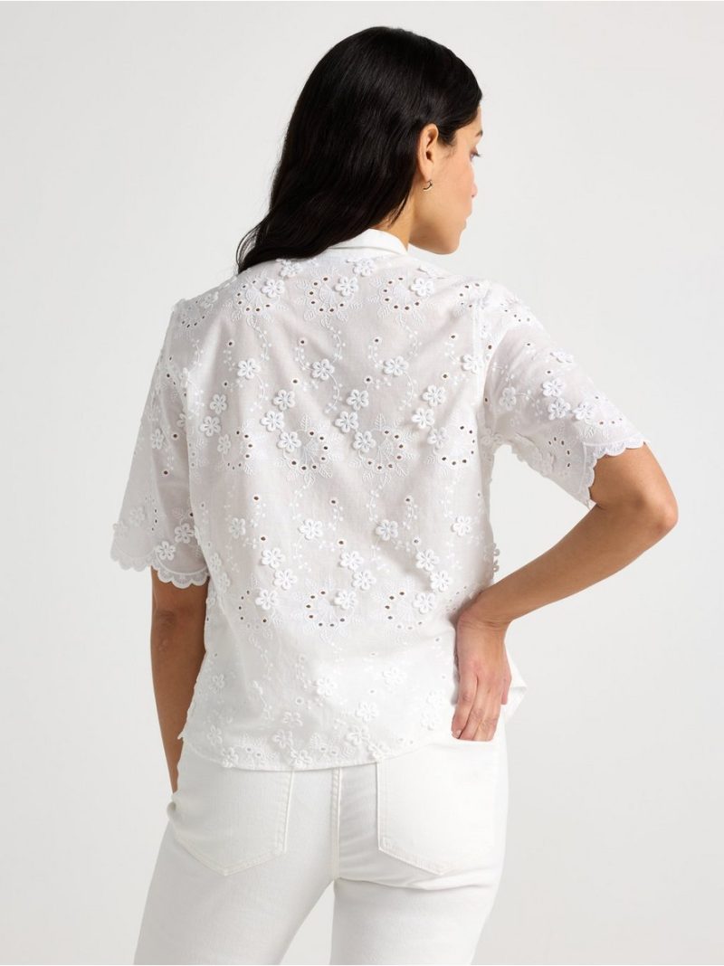 Blouse with broderie anglaise - 3010279-300