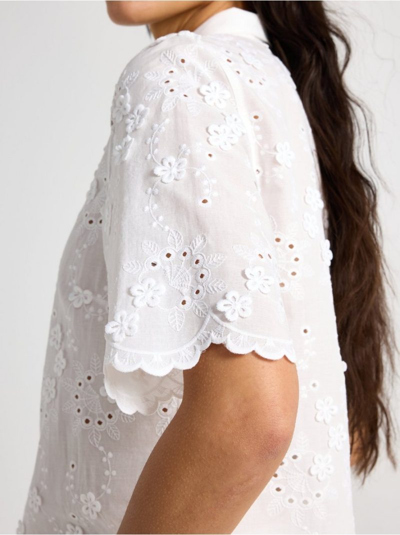 Blouse with broderie anglaise - 3010279-300
