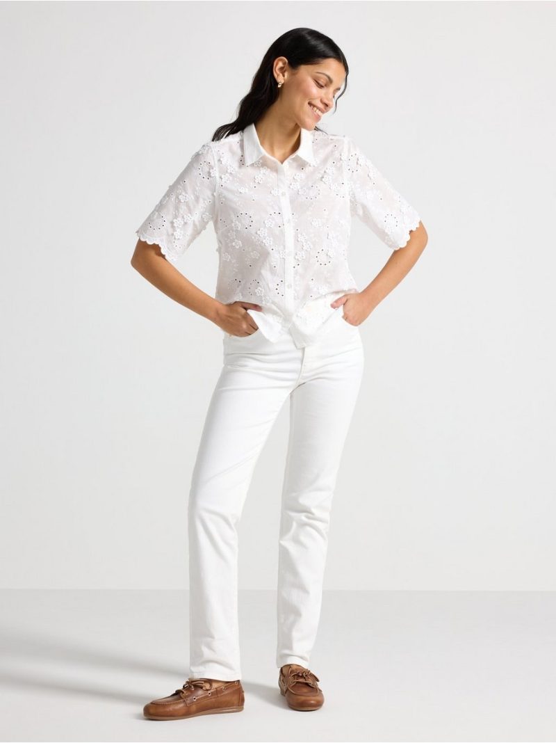 Blouse with broderie anglaise - 3010279-300