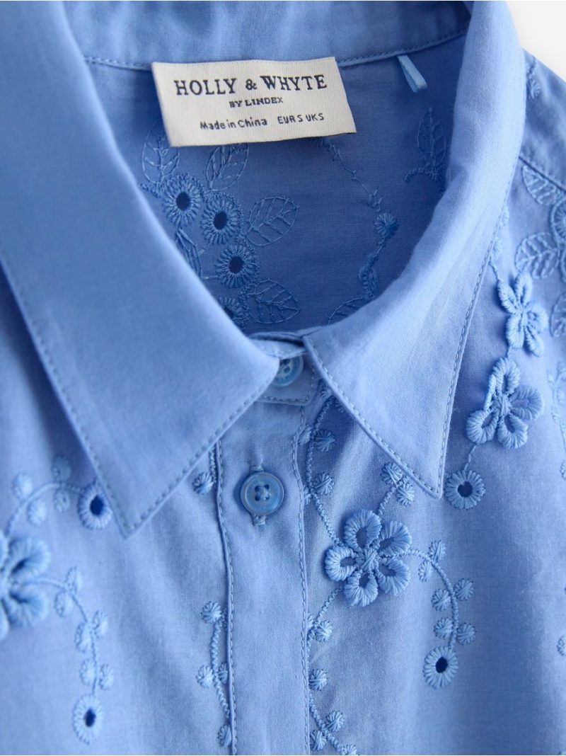 Blouse with broderie anglaise - 3010279-7483