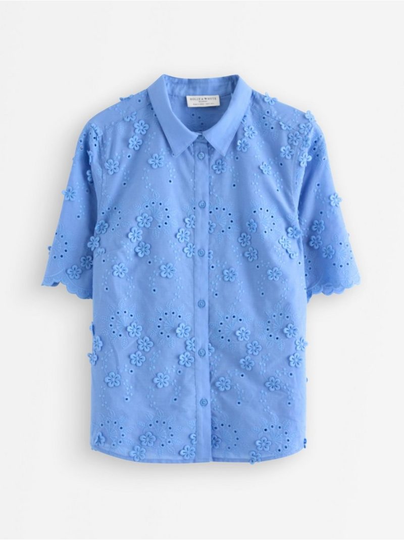 Blouse with broderie anglaise - 3010279-7483