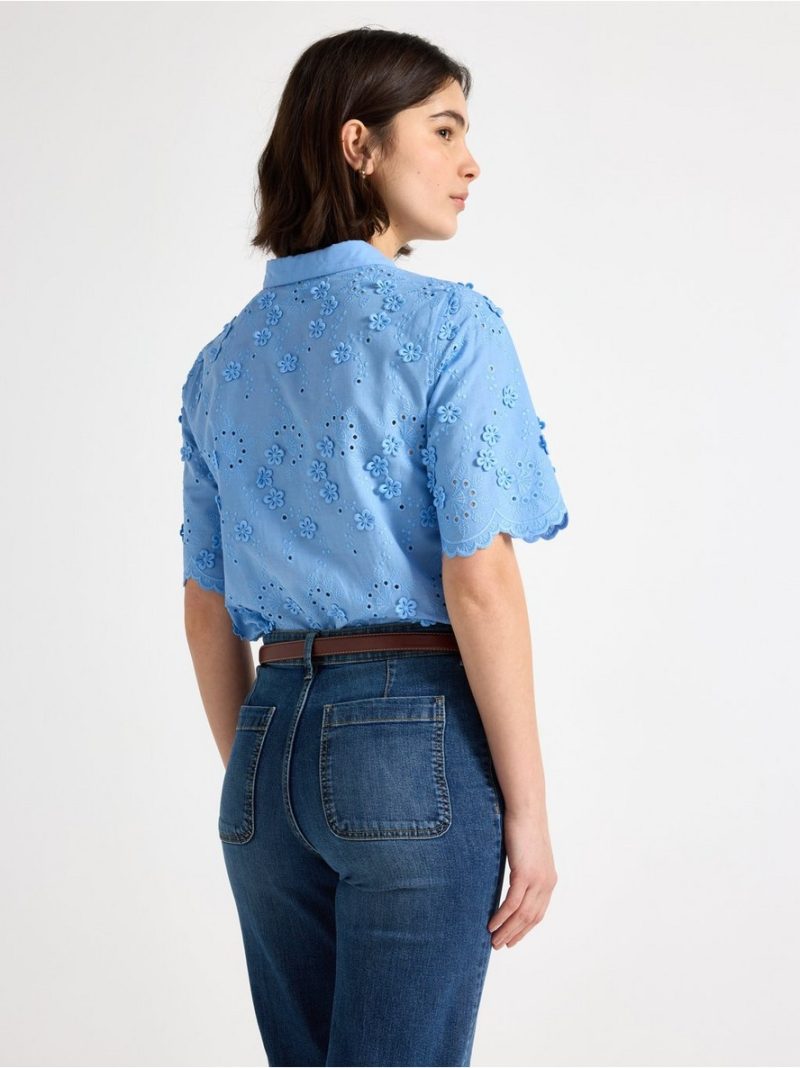 Blouse with broderie anglaise - 3010279-7483