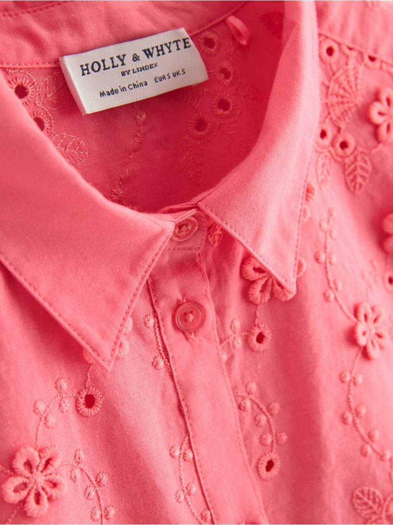 Blouse with broderie anglaise - 3010279-8393