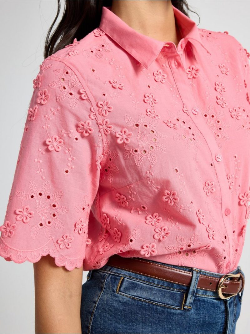 Blouse with broderie anglaise - 3010279-8393
