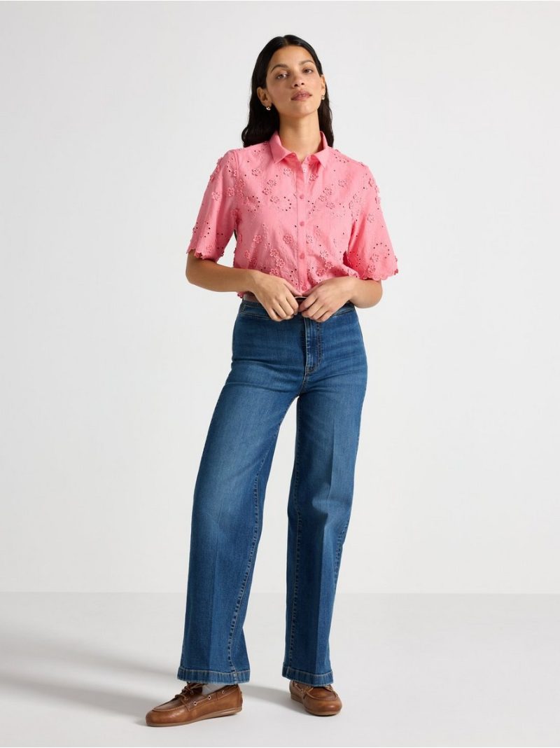 Blouse with broderie anglaise - 3010279-8393