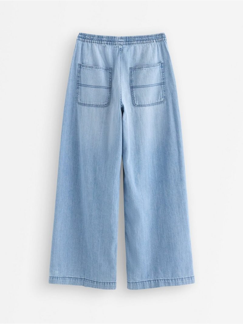 WIDE  denim trousers with elastic waist - 3010329-766