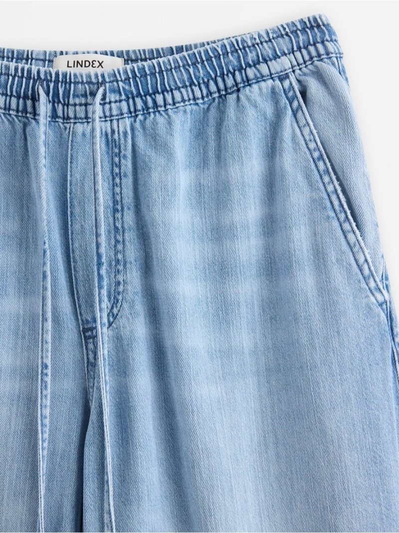 WIDE  denim trousers with elastic waist - 3010329-766