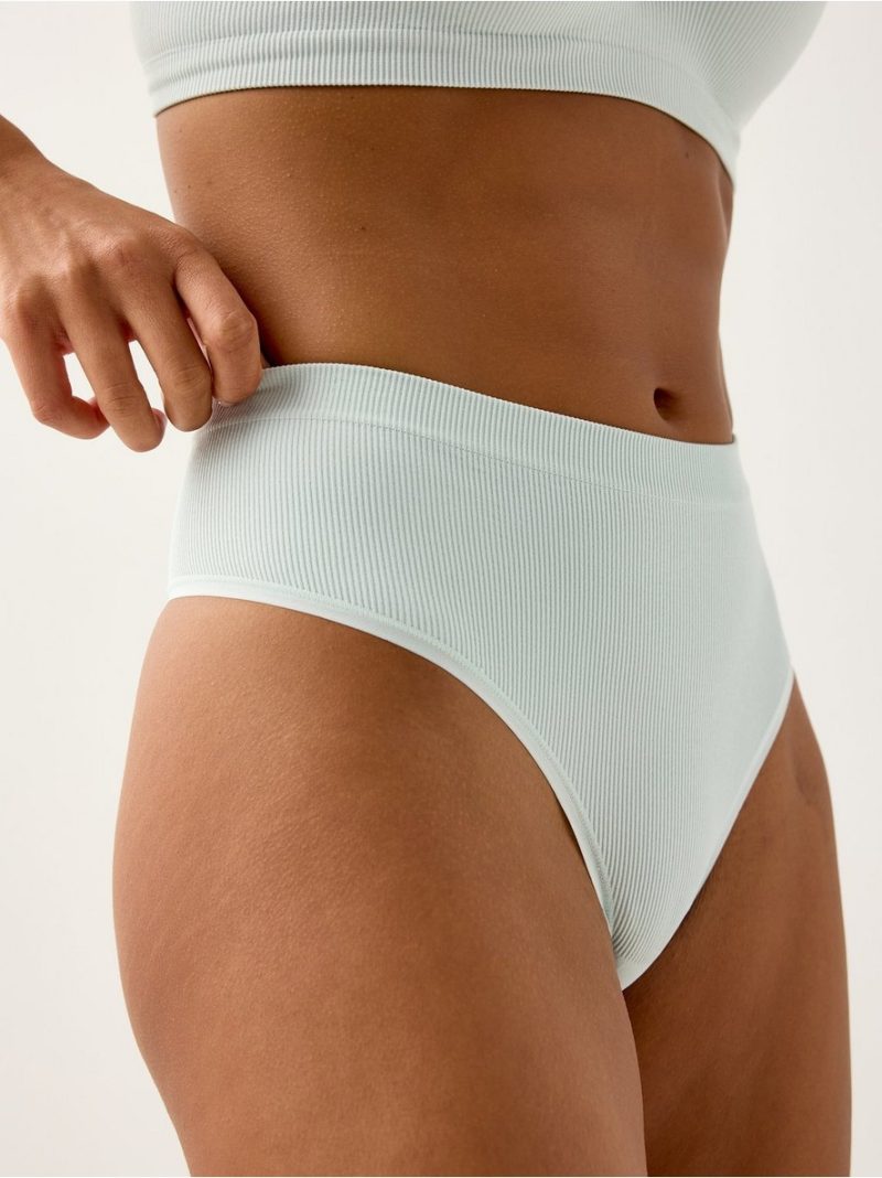 Ribbed seamless thong - 3010367-7654