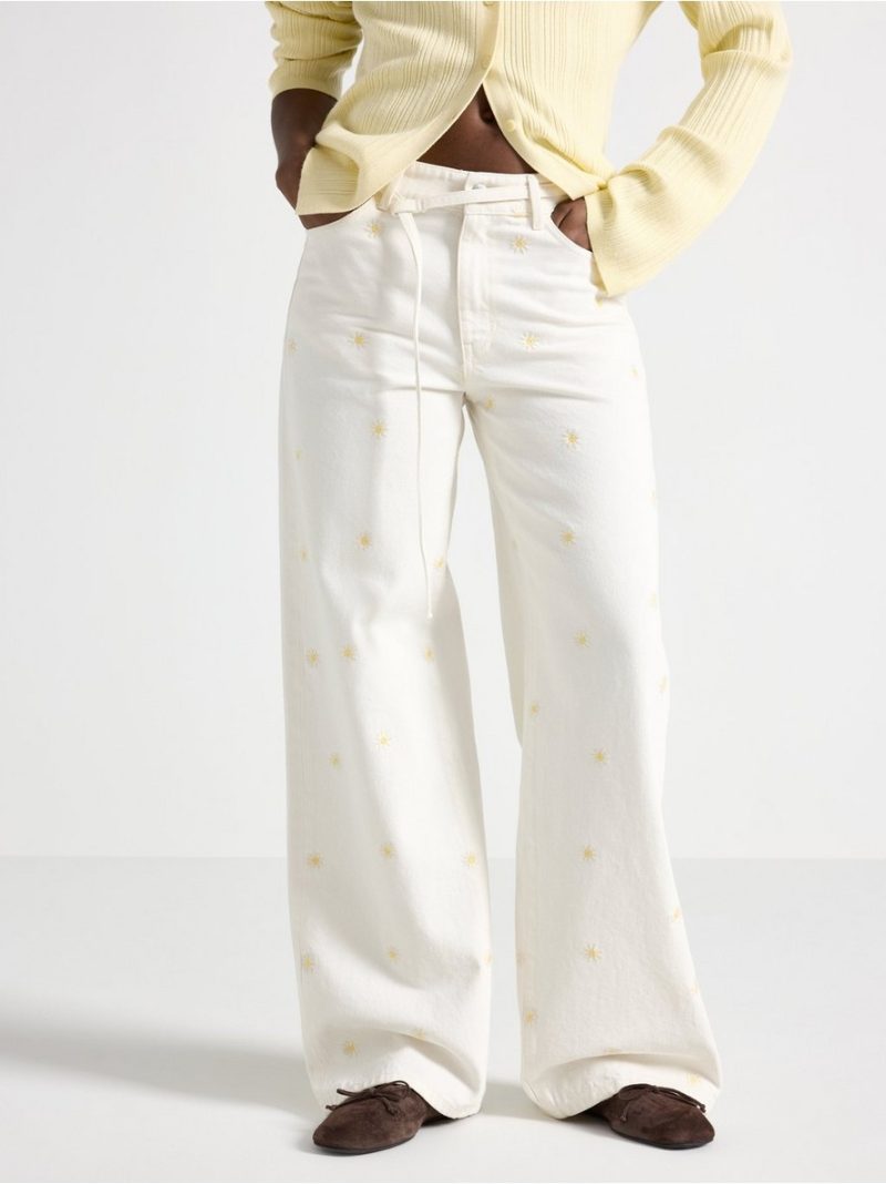 WIDE Peggy jeans with embroidery - 3010445-7862