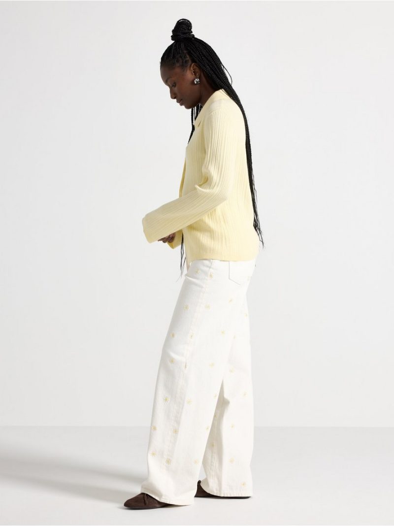 WIDE Peggy jeans with embroidery - 3010445-7862