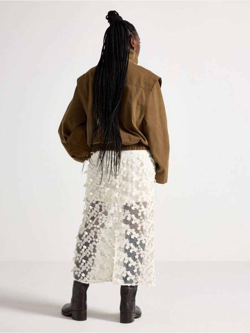 Midi skirt with flowers - 3010476-1418