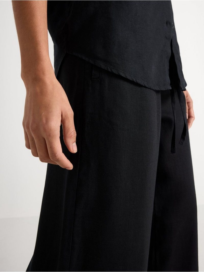 Wide trousers in linen blend - 3010539-80