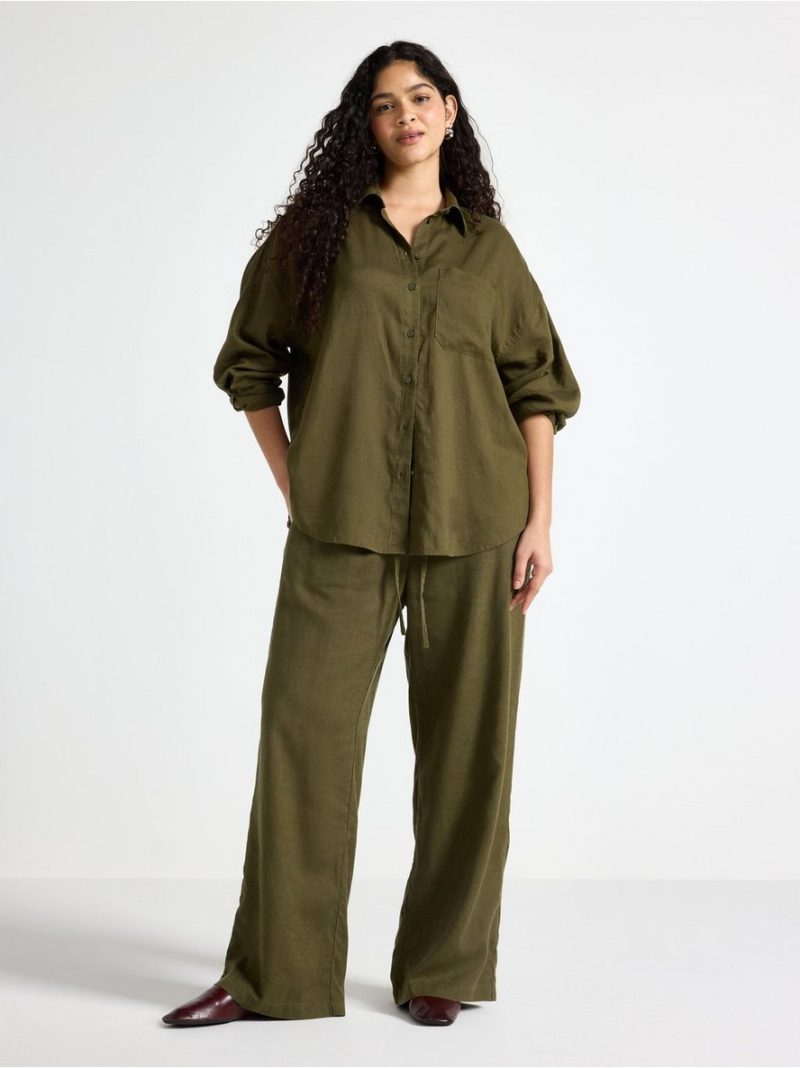 Wide trousers in linen blend - 3010539-9132