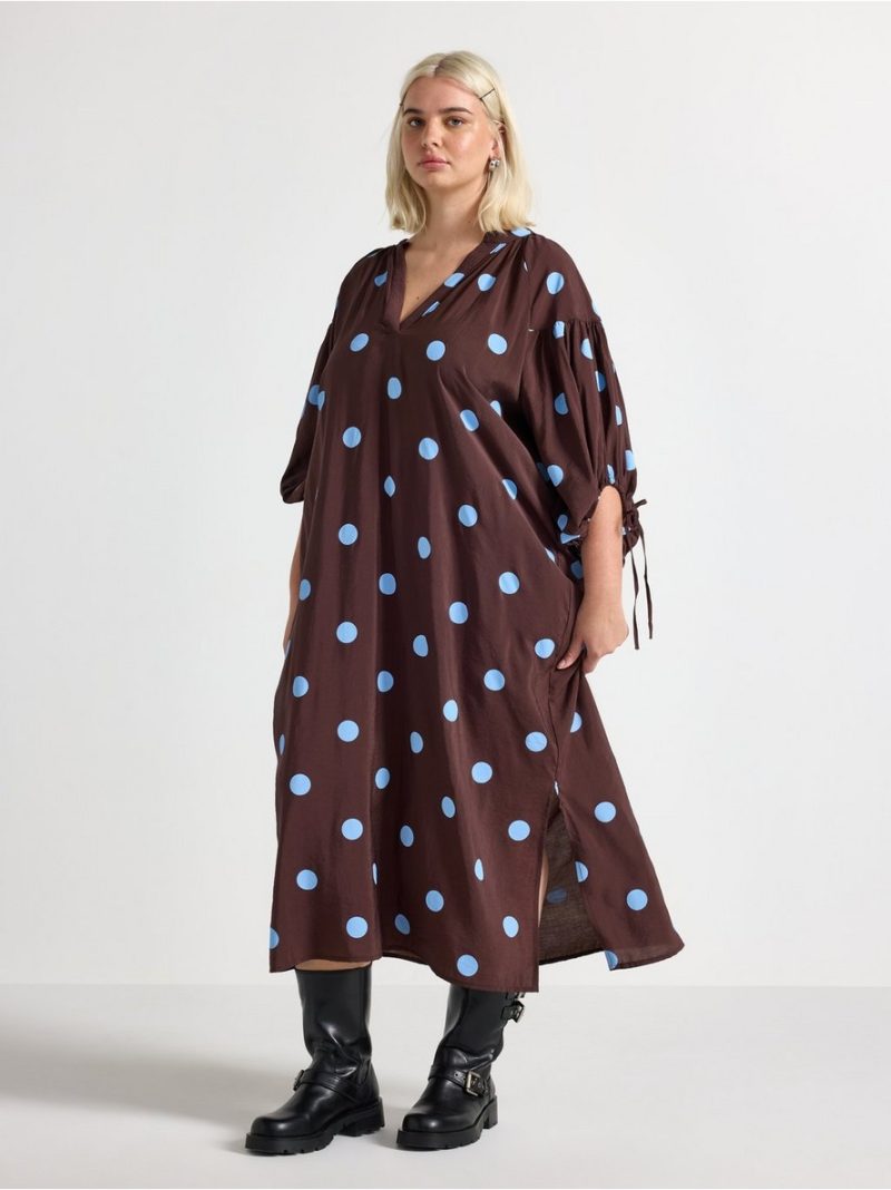 - Midi dress with puff sleeves Midi dress with puff sleeves - 3010968-1863