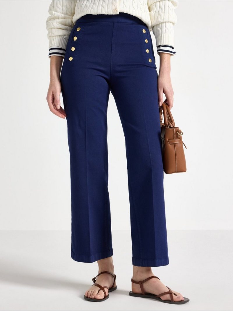Wide trousers with cropped length - 3011105-1980
