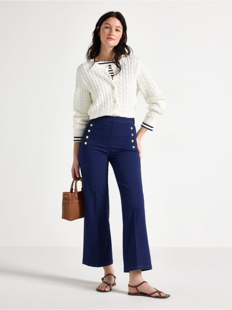 Wide trousers with cropped length - 3011105-1980