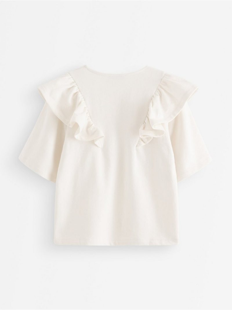 Short-sleeved sweatshirt with frill - 3011967-300