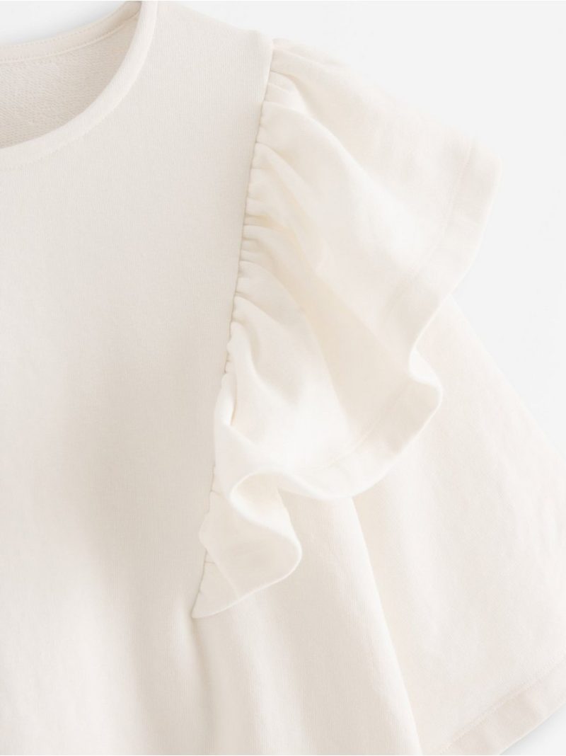 Short-sleeved sweatshirt with frill - 3011967-300