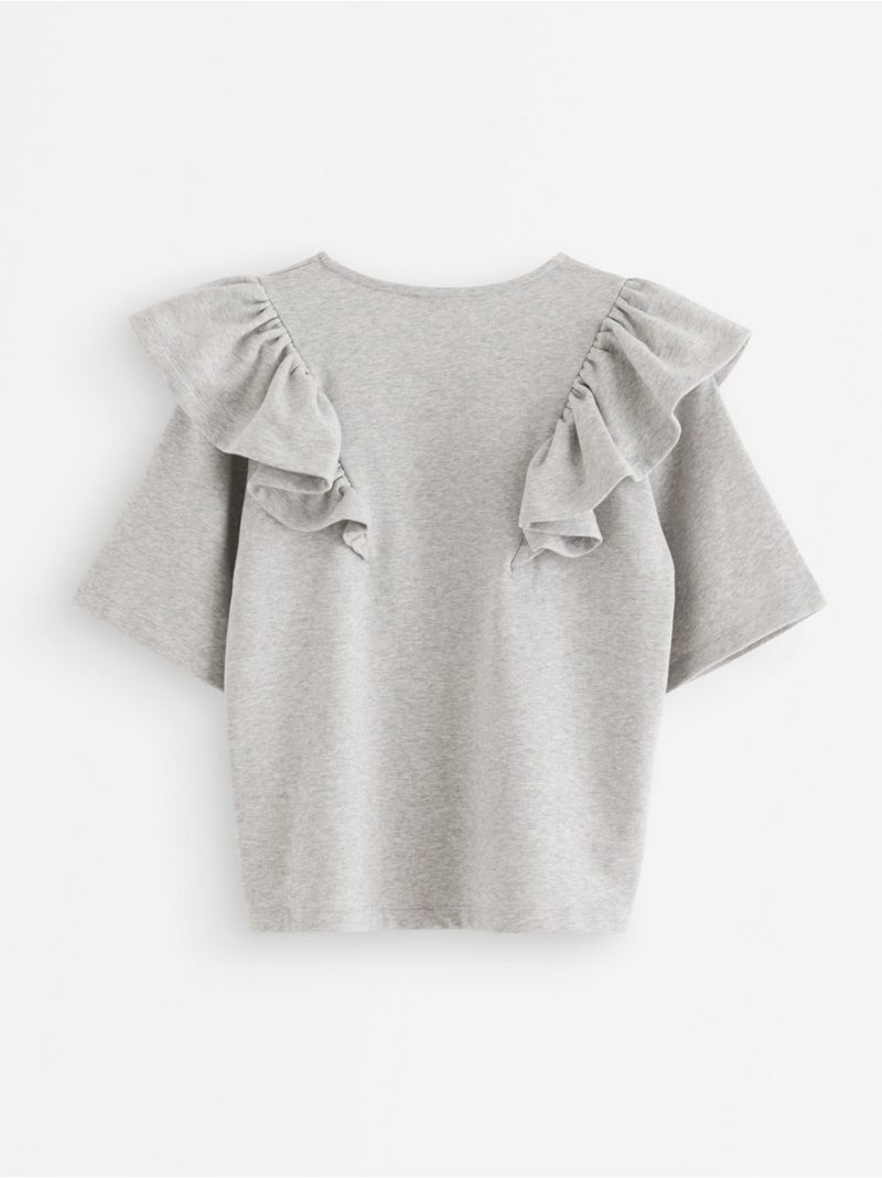 Short-sleeved sweatshirt with frill - 3011967-9803